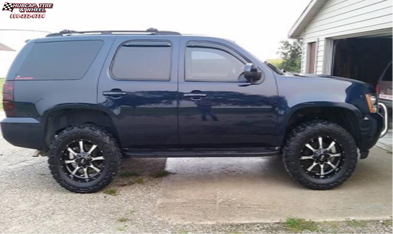 vehicle gallery/chevrolet tahoe moto metal mo970  Gloss Black Machined Face wheels and rims