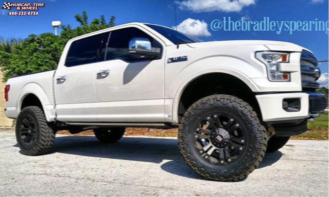 vehicle gallery/ford f 150 xd series xd778 monster x  Matte Black wheels and rims