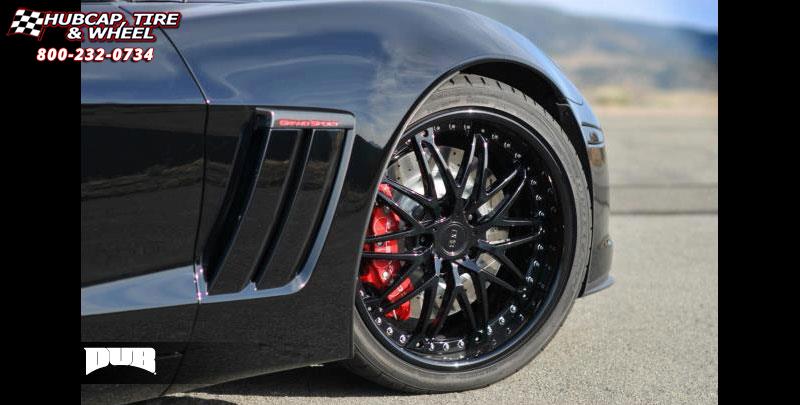 vehicle gallery/chevrolet corvette dub dub x 13 19X10  Black w/ Red Accents wheels and rims
