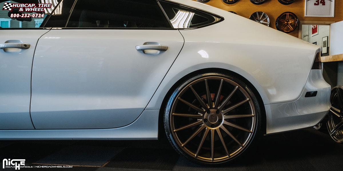 vehicle gallery/audi s7 niche form m158 22x105  Bronze wheels and rims
