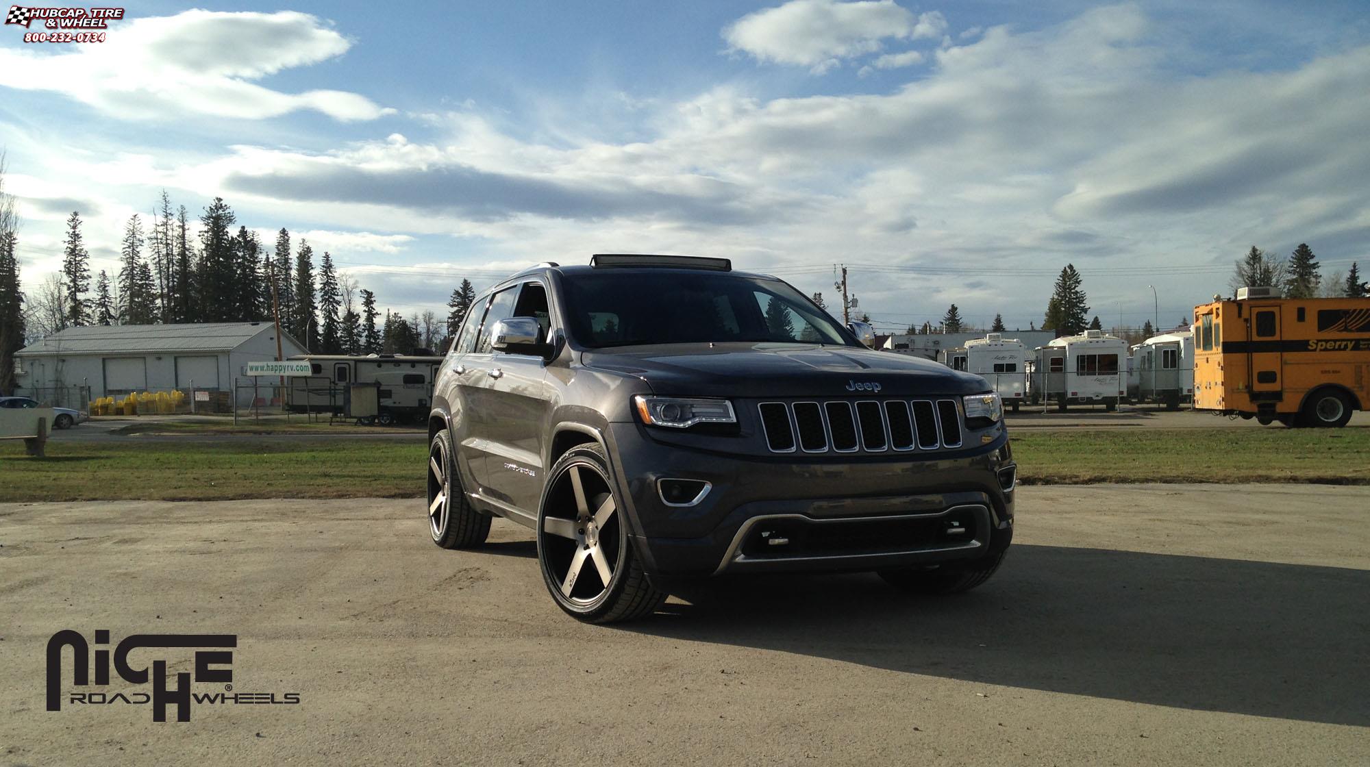 vehicle gallery/jeep grand cherokee niche milan m134 suv 22x10  Black & Machined with Dark Tint wheels and rims