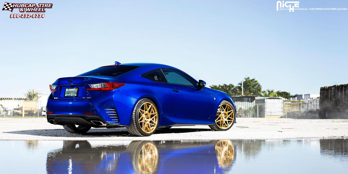 vehicle gallery/lexus rc f niche alpine d 20x9  Brushed Gold Gloss wheels and rims