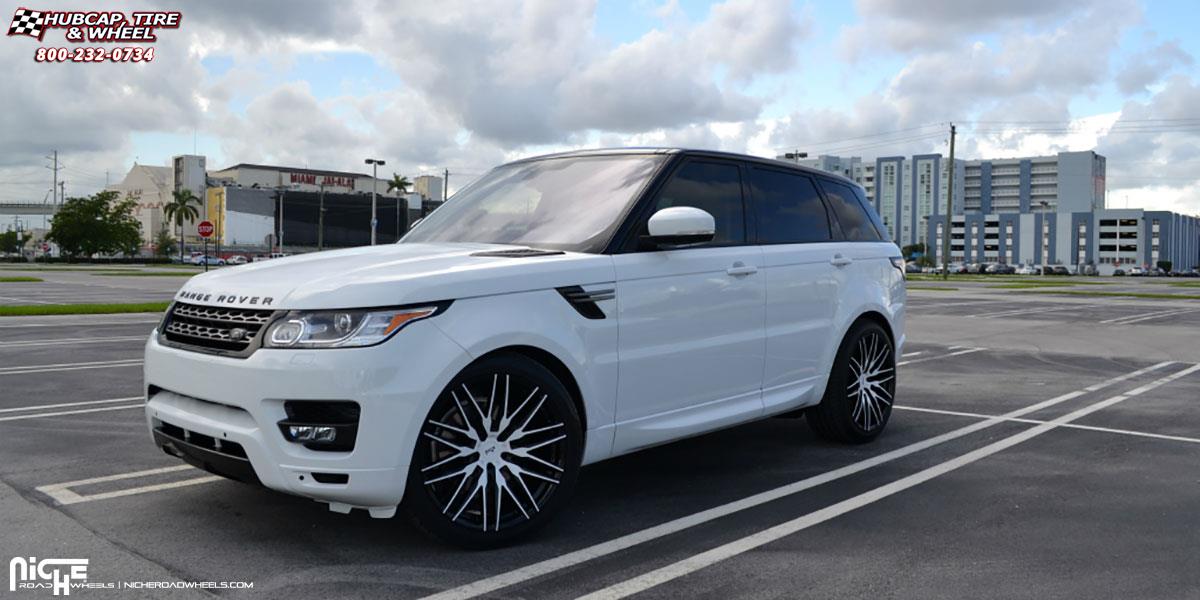 vehicle gallery/land rover range rover niche anzio m164 22x105  Gloss Black wheels and rims