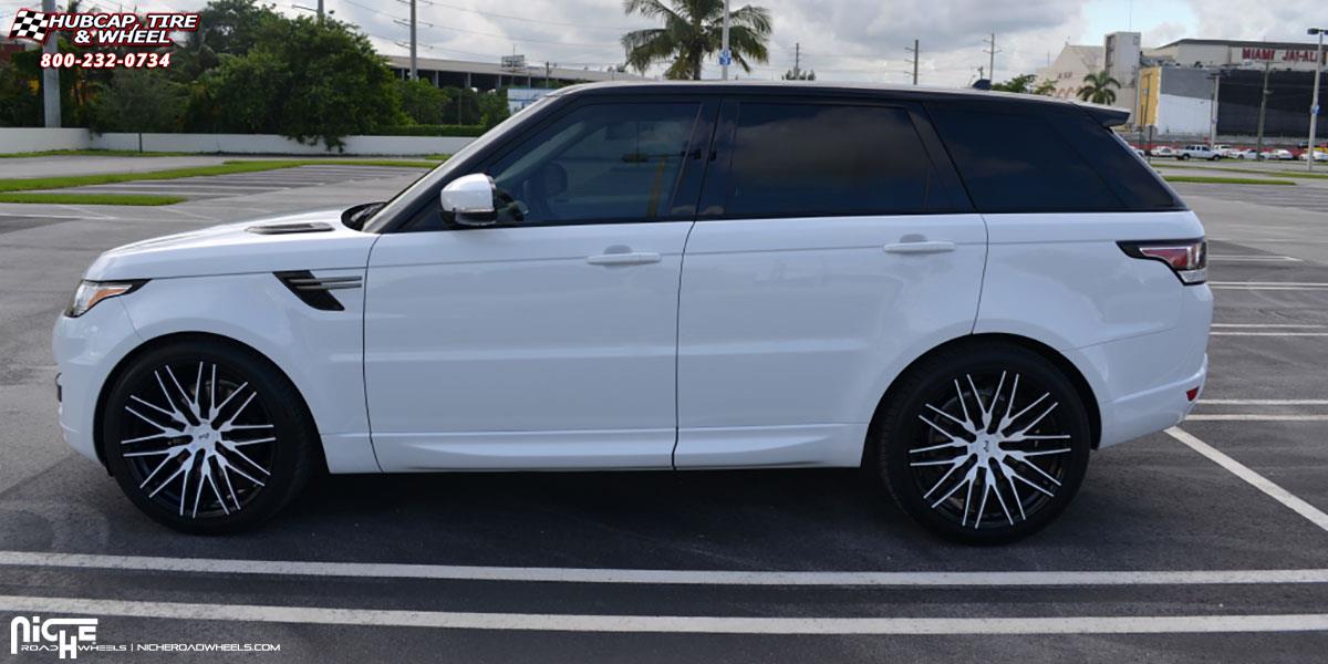 vehicle gallery/land rover range rover niche anzio m164 22x105  Gloss Black wheels and rims