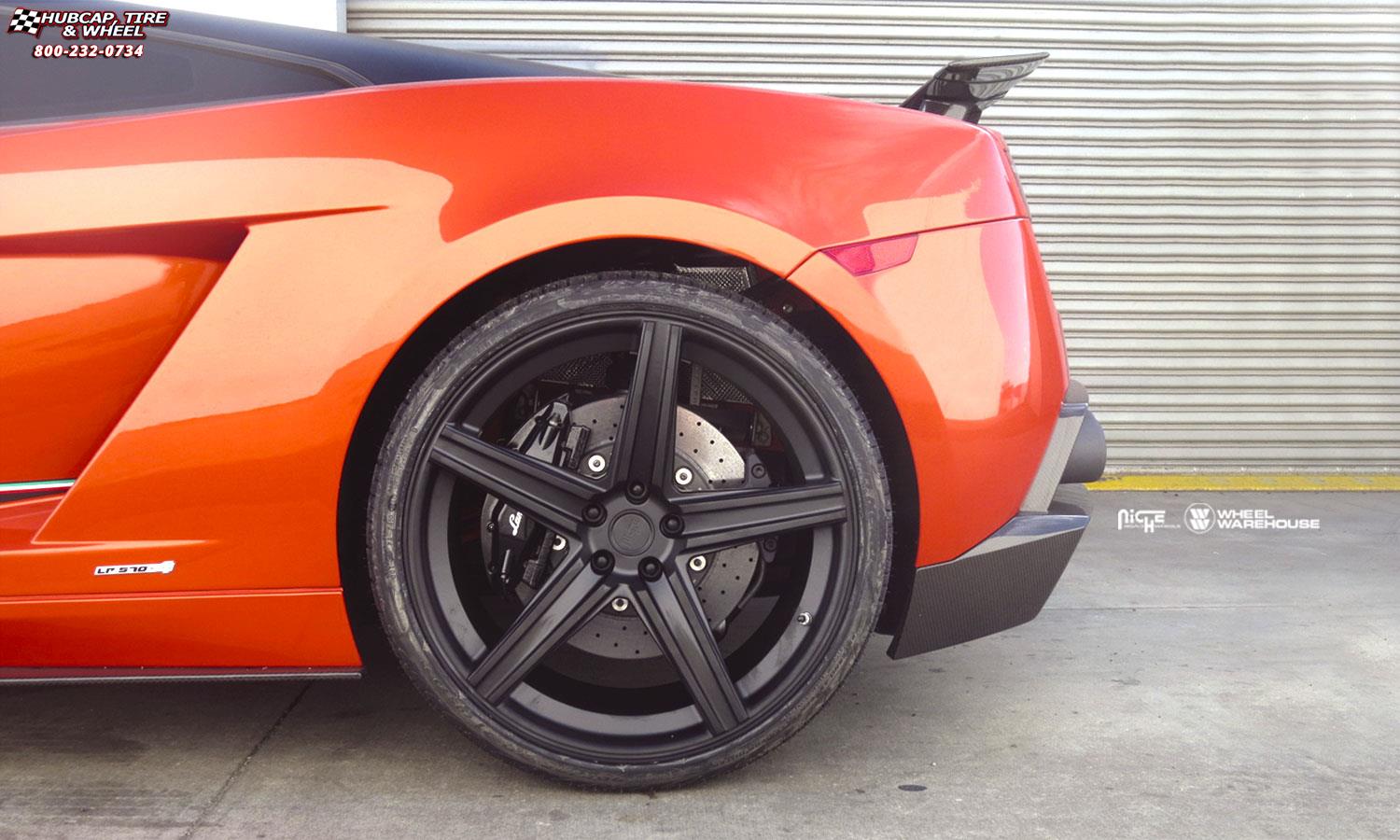 vehicle gallery/lamborghini gallardo superleggera lp 570 niche apex 20x85  Matte Black wheels and rims