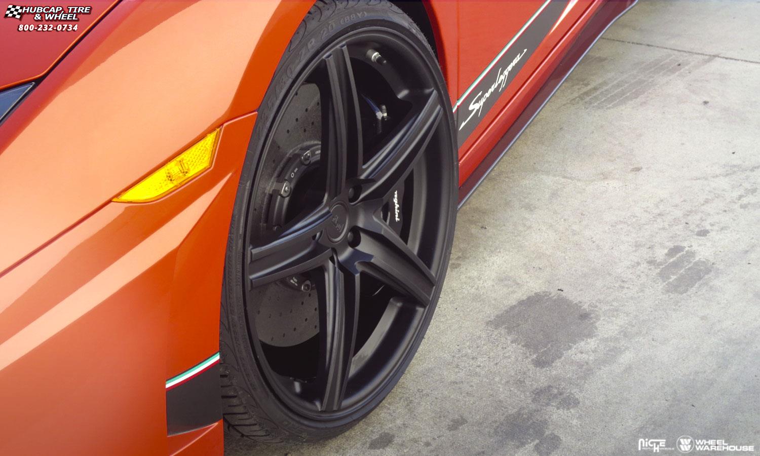 vehicle gallery/lamborghini gallardo superleggera lp 570 niche apex 20x85  Matte Black wheels and rims