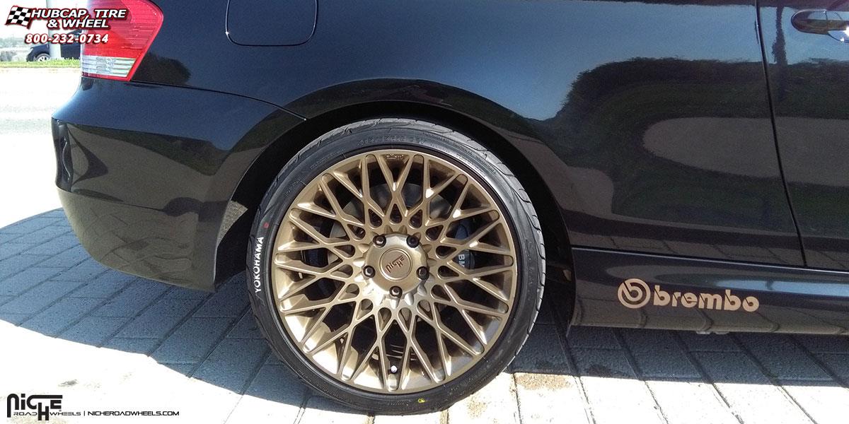 vehicle gallery/bmw 135i niche citrine m155 18x8  Bronze wheels and rims