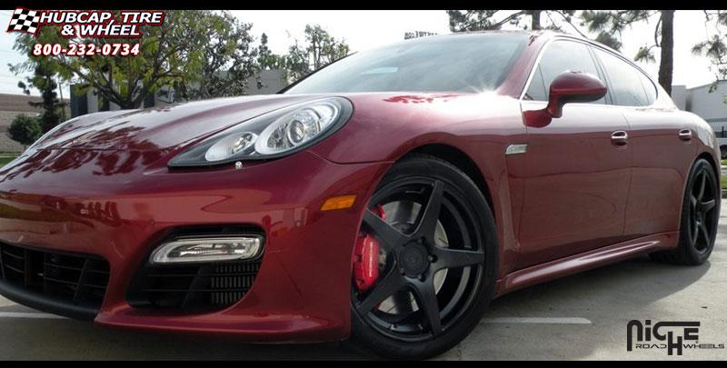 vehicle gallery/porsche panamera niche gt 5 m133 20x85  Satin Black wheels and rims