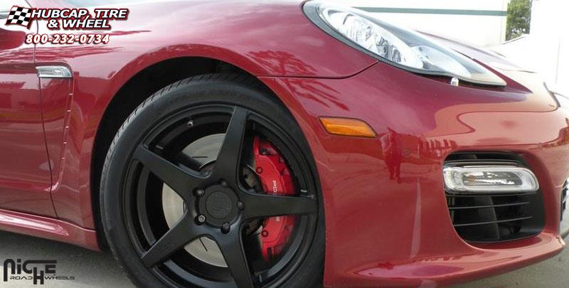 vehicle gallery/porsche panamera niche gt 5 m133 20x85  Satin Black wheels and rims