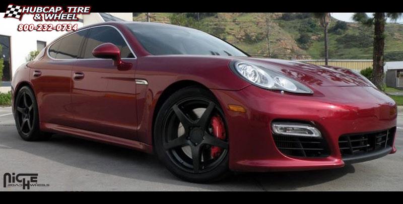 vehicle gallery/porsche panamera niche gt 5 m133 20x85  Satin Black wheels and rims
