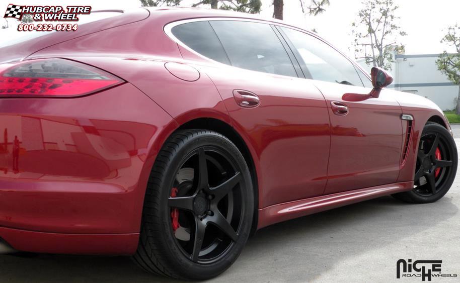 vehicle gallery/porsche panamera niche gt 5 m133 20x85  Satin Black wheels and rims
