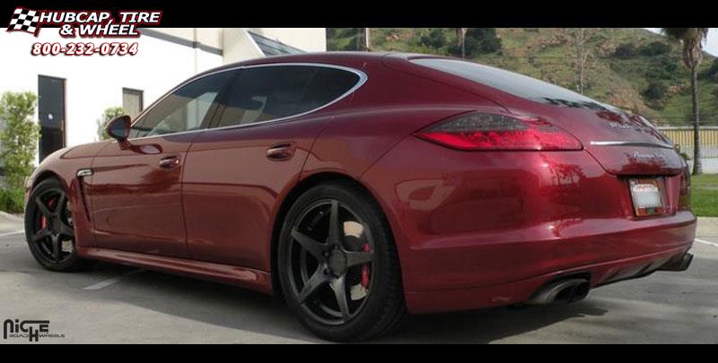 vehicle gallery/porsche panamera niche gt 5 m133 20x85  Satin Black wheels and rims