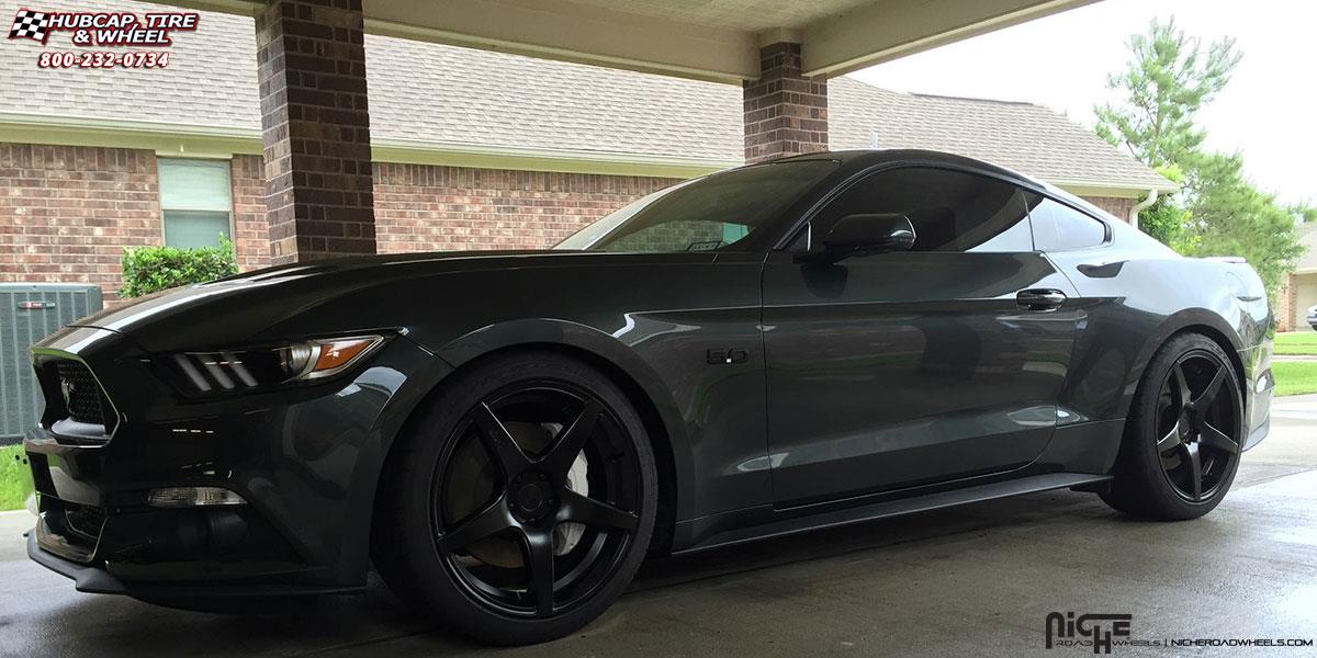 vehicle gallery/ford mustang niche gt 5 m133 20x10  Satin Black wheels and rims