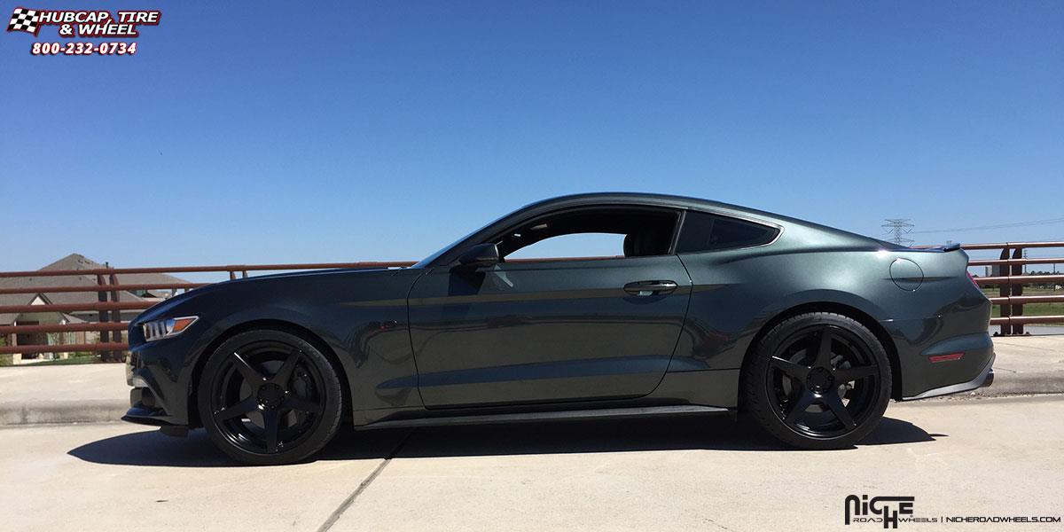 vehicle gallery/ford mustang niche gt 5 m133 20x10  Satin Black wheels and rims