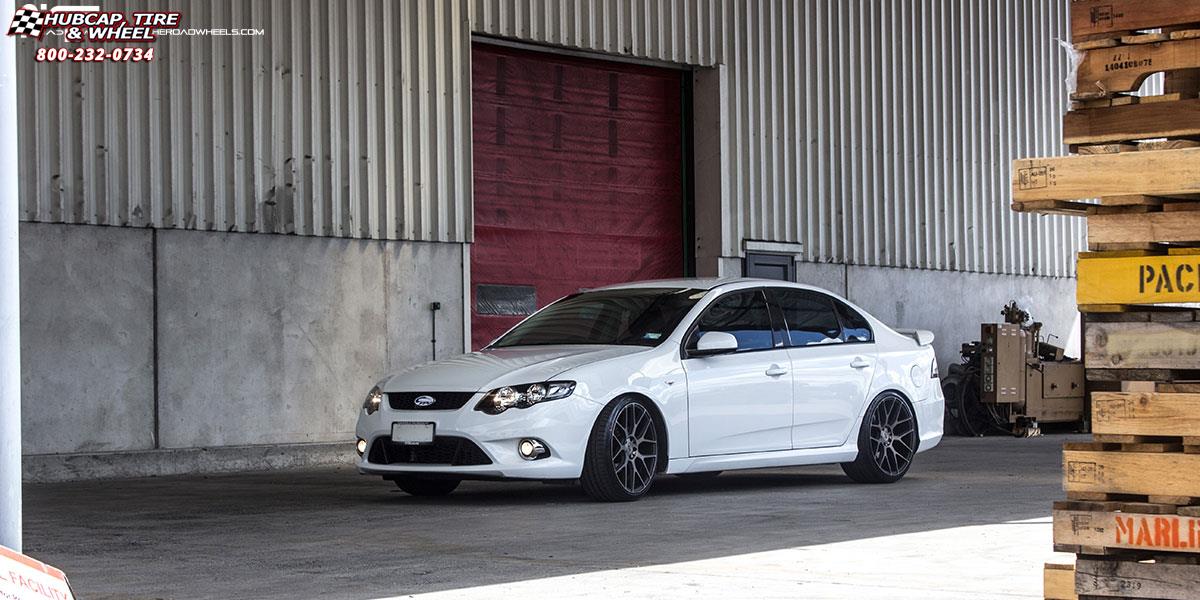vehicle gallery/fg falcon niche intake m159 20x9  Black & Machined with Dark Tint wheels and rims