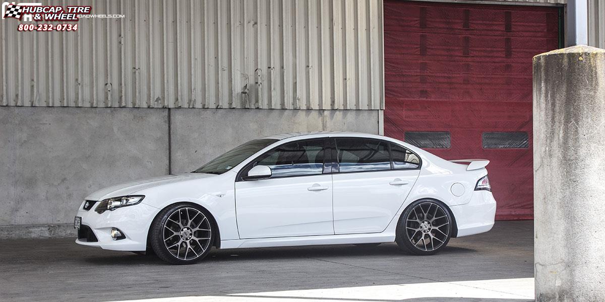 vehicle gallery/fg falcon niche intake m159 20x9  Black & Machined with Dark Tint wheels and rims