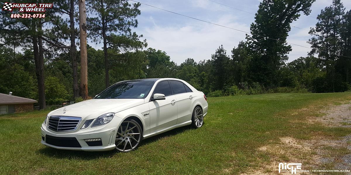 vehicle gallery/mercedes benz e63 niche intake m160 20x95  Silver & Machined wheels and rims
