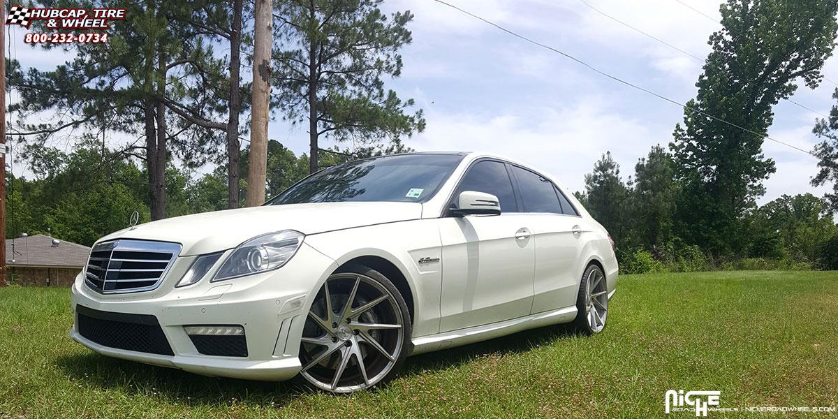 vehicle gallery/mercedes benz e63 niche intake m160 20x95  Silver & Machined wheels and rims