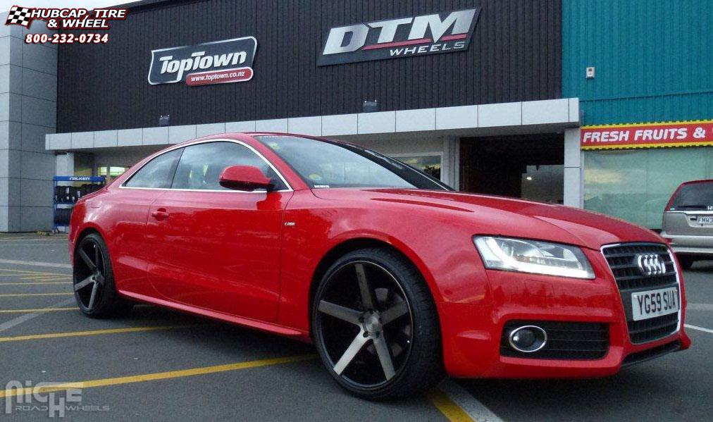 vehicle gallery/audi a5 niche milan m134 20x85  Black & Machined with Dark Tint wheels and rims