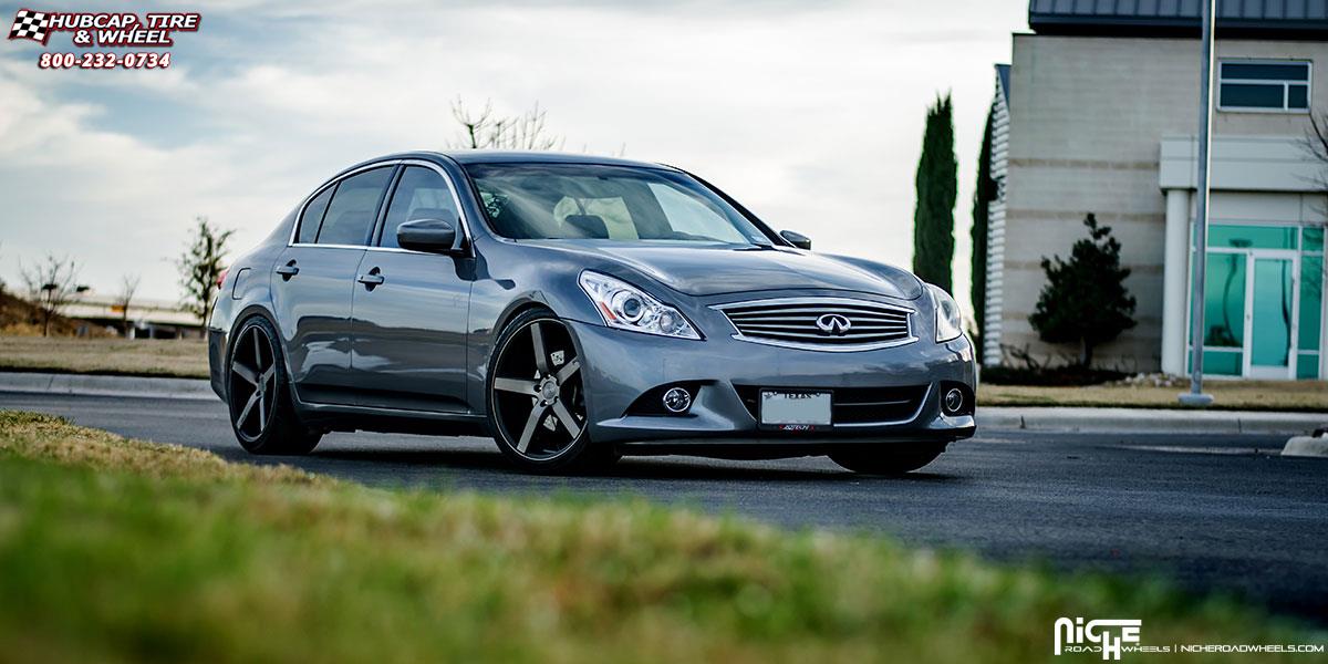 Infiniti G37 Niche Milan M134 Wheels Black & Machined with Dark Tint