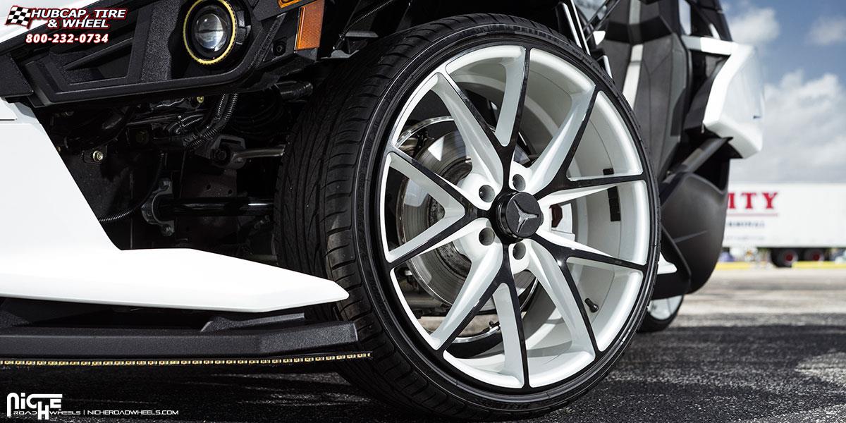 vehicle gallery/polaris slingshot niche misano m117 22x9  Custom White | Black wheels and rims