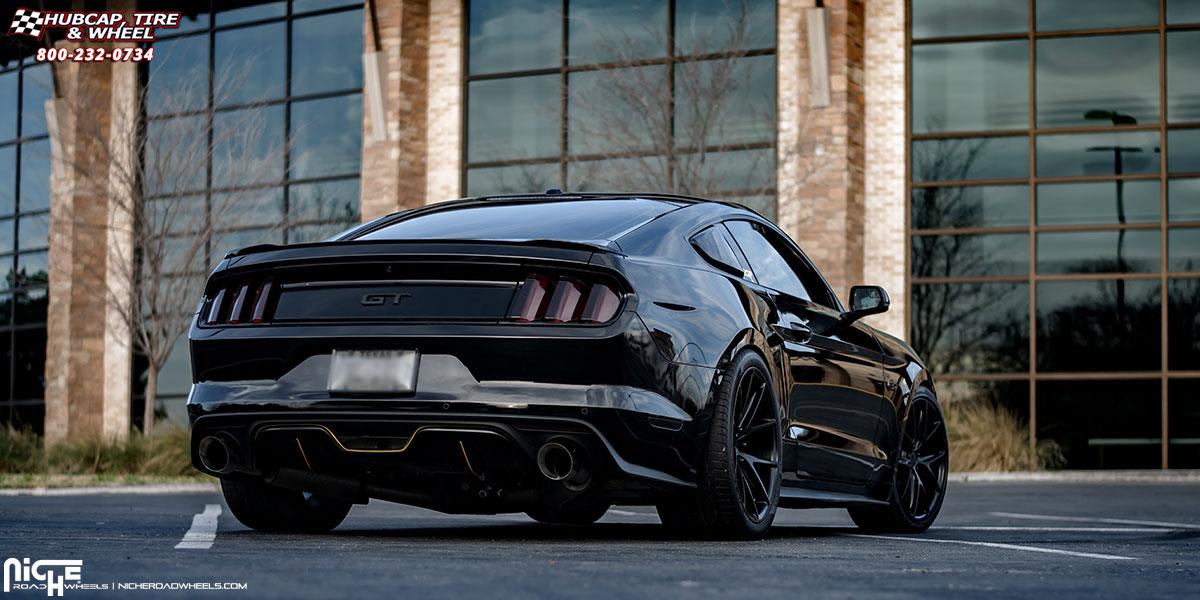 vehicle gallery/ford mustang niche misano m117 20x9  Satin Black wheels and rims