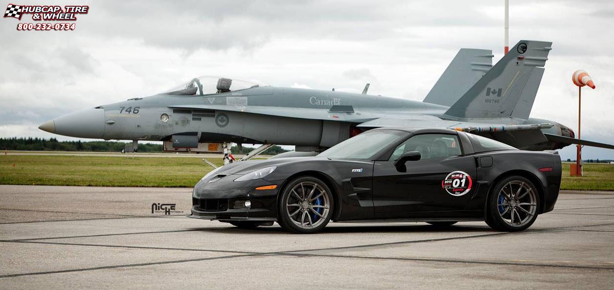 vehicle gallery/chevrolet corvette niche monza  Brushed | Double Dark Tint wheels and rims