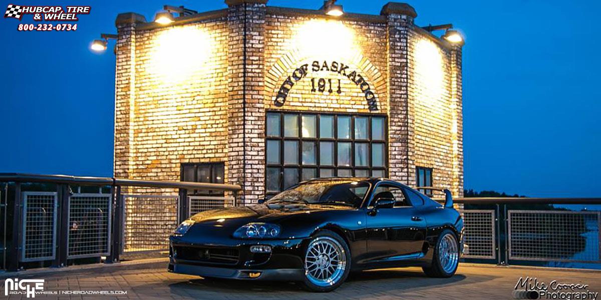 vehicle gallery/toyota supra niche projekt m094 18x85  Gloss Silver / Machined Lip wheels and rims