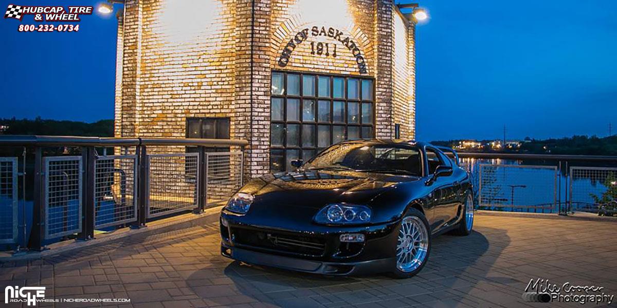 vehicle gallery/toyota supra niche projekt m094 18x85  Gloss Silver / Machined Lip wheels and rims