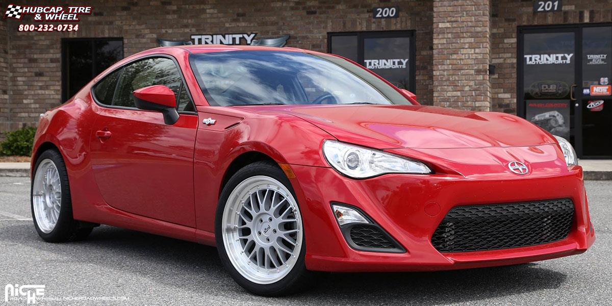 vehicle gallery/scion fr s niche projekt m094 18x85  Gloss Silver / Machined Lip wheels and rims