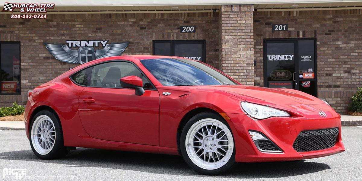 vehicle gallery/scion fr s niche projekt m094 18x85  Gloss Silver / Machined Lip wheels and rims
