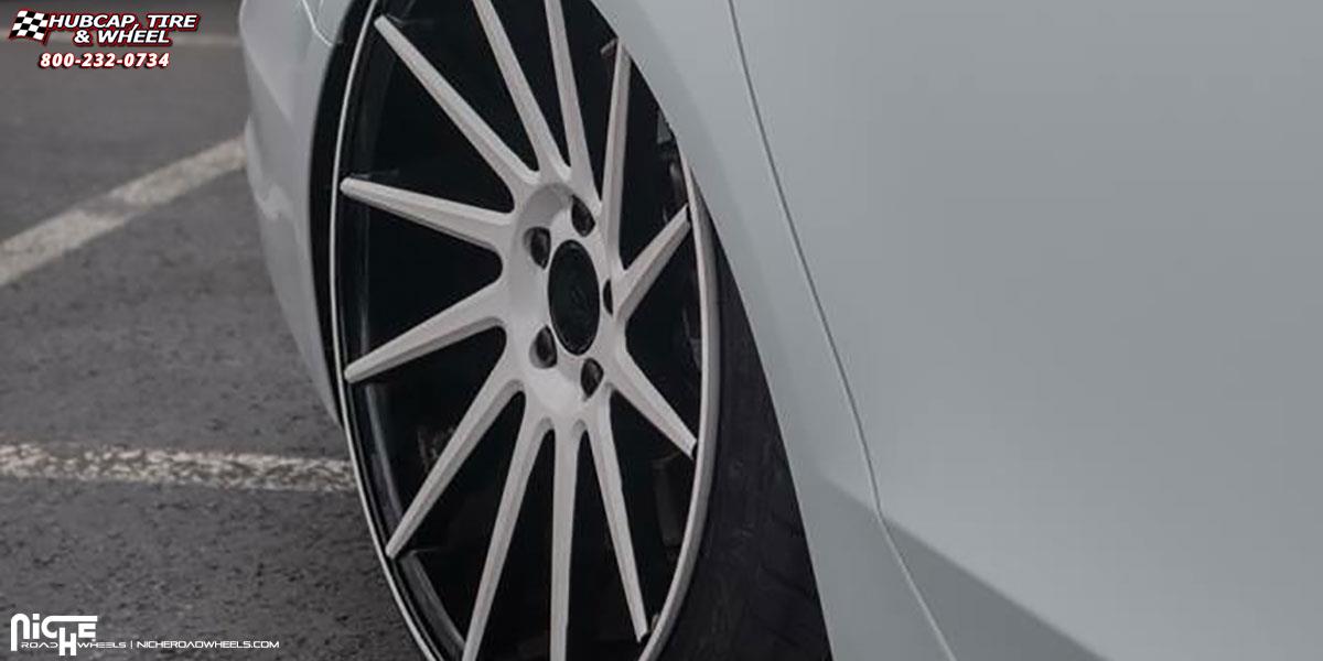 vehicle gallery/audi s4 niche surge m114 20x10  White | Gloss Black wheels and rims