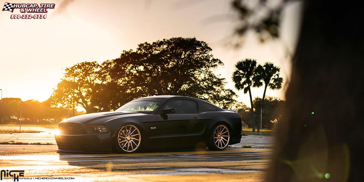 vehicle gallery/ford mustang niche surge m114 20x9  Polished Rose Gold wheels and rims