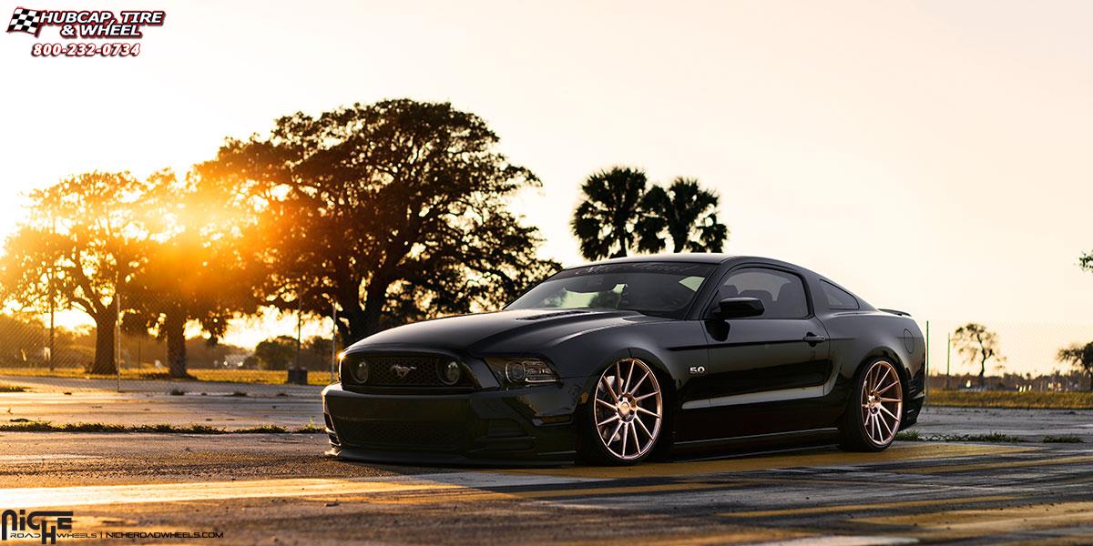 vehicle gallery/ford mustang niche surge m114 20x9  Polished Rose Gold wheels and rims