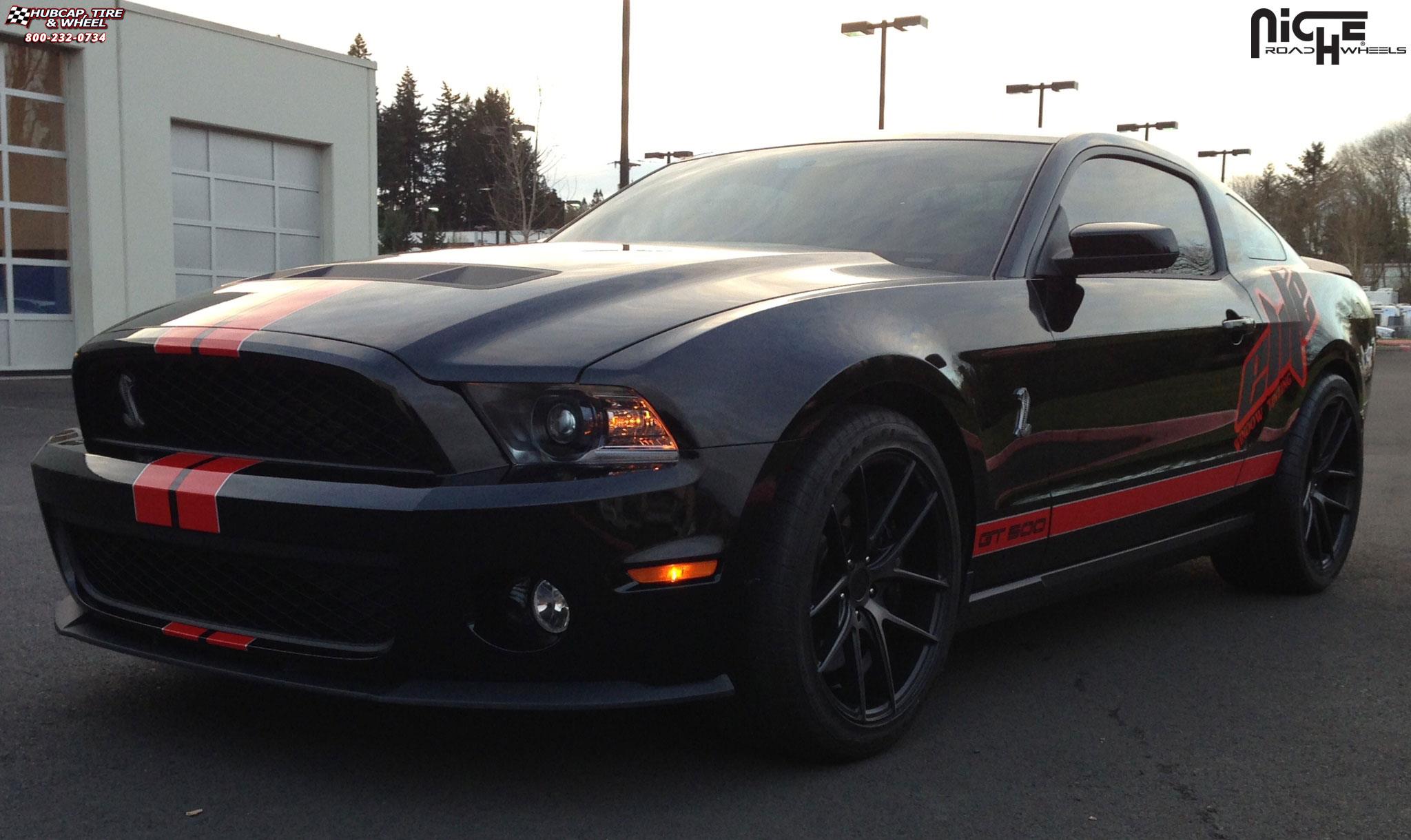 vehicle gallery/ford mustang niche targa m130  Black & Machined with Dark Tint wheels and rims