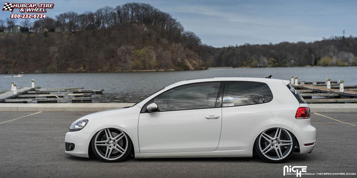 vehicle gallery/volkswagen golf niche turin m170 19x85  Brushed Silver wheels and rims