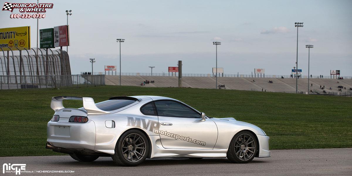 vehicle gallery/toyota supra niche vicenza 19x10  Gloss Anthracite wheels and rims