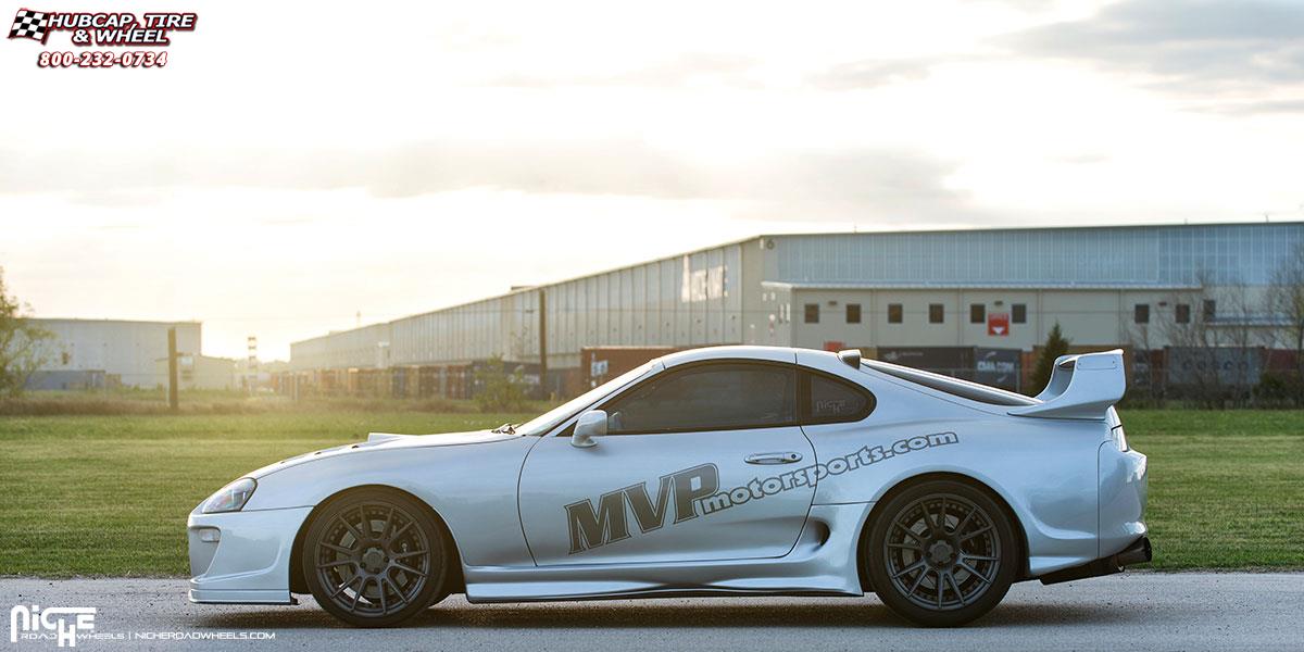 vehicle gallery/toyota supra niche vicenza 19x10  Gloss Anthracite wheels and rims
