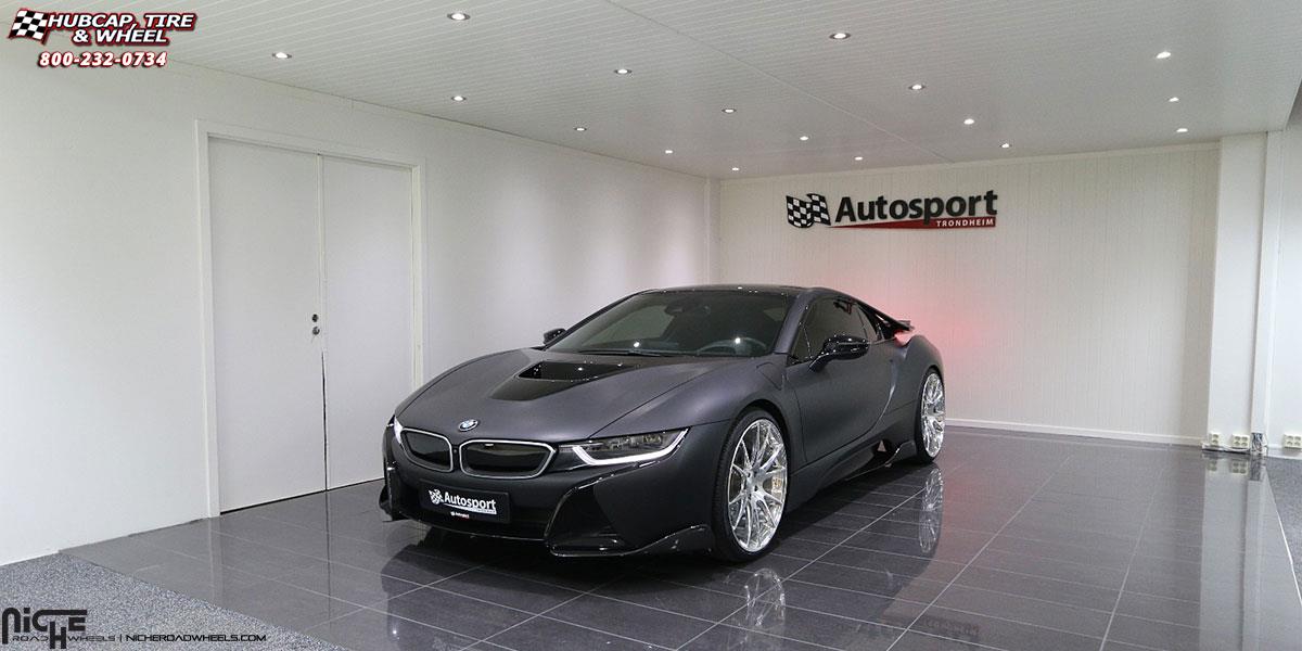 vehicle gallery/bmw i8 niche vicenza 22x9  Brushed Face | Hi Luster Polished Windows | Brushed Barrel wheels and rims