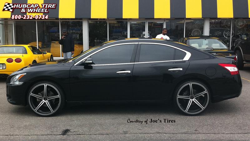 vehicle gallery/2009 nissan maxima foose speed f136  Black  Machined wheels and rims