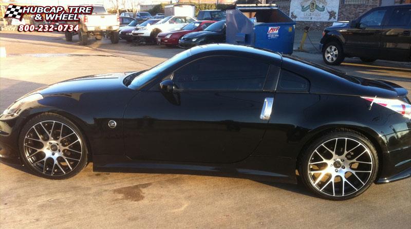 vehicle gallery/nissan 350z niche circuit m108 20x85  Black & Machined wheels and rims