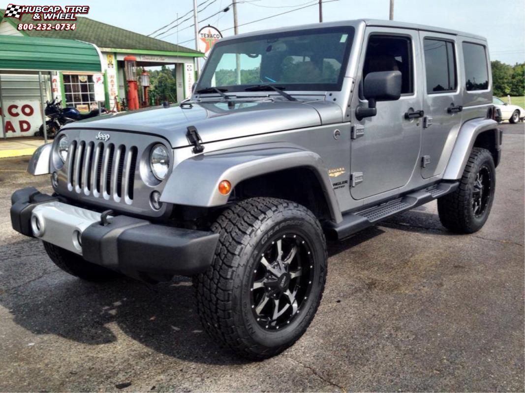 vehicle gallery/jeep wrangler moto metal mo970  Gloss Black Machined Face wheels and rims