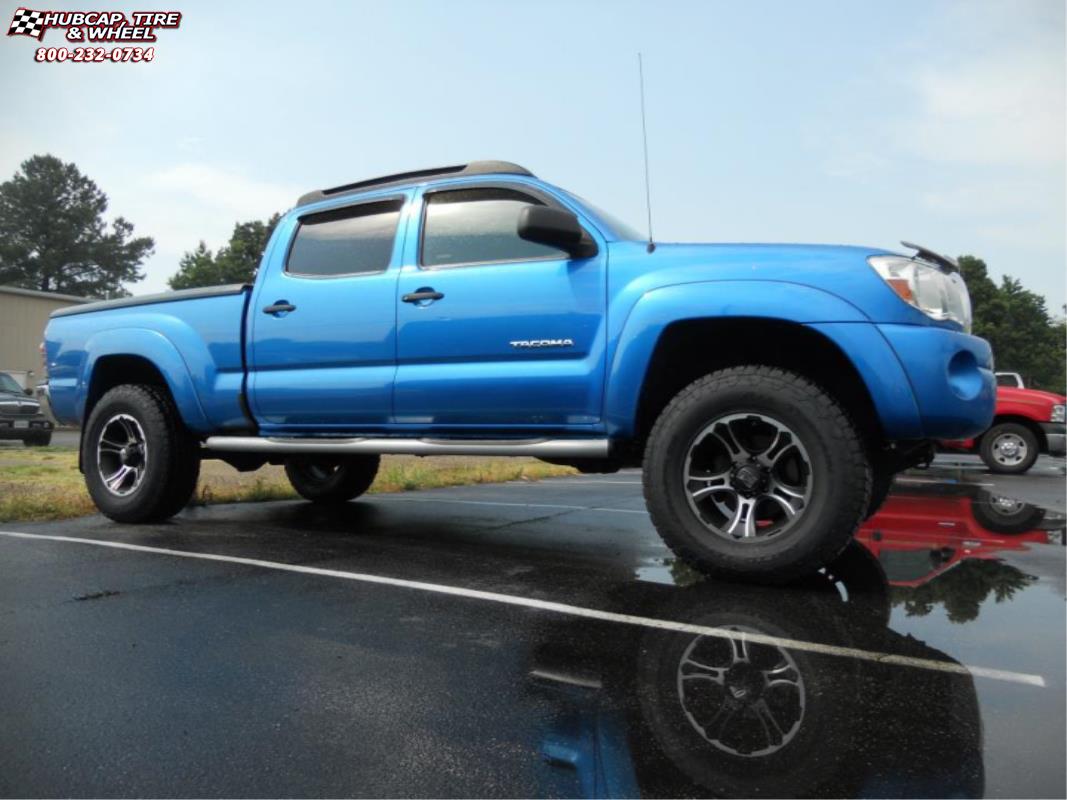 vehicle gallery/2012 toyota tacoma xd series xd801 crank  Matte Black Machined wheels and rims