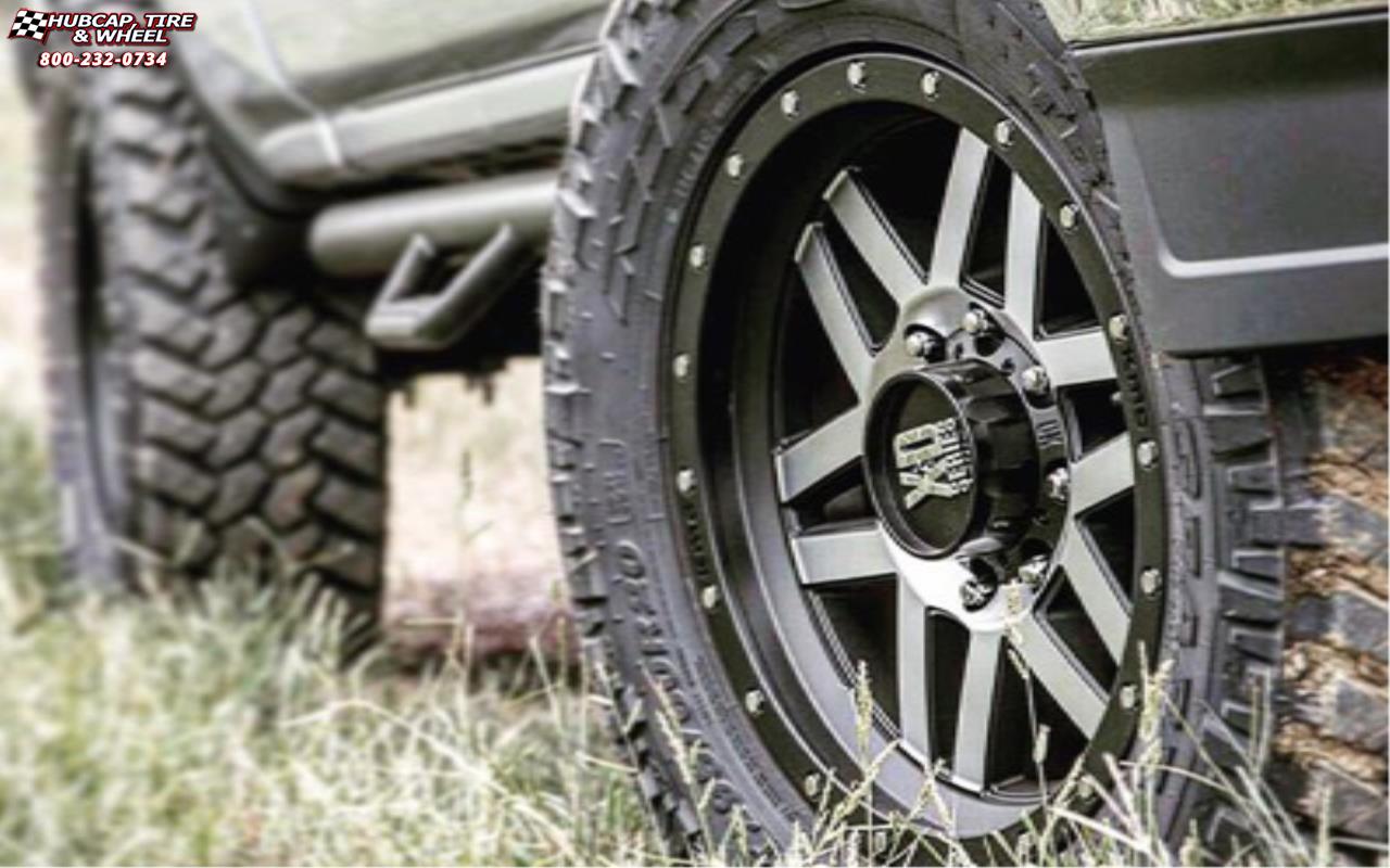 vehicle gallery/chevrolet silverado 1500 xd series xd128 machete x  Satin Black Machined wheels and rims