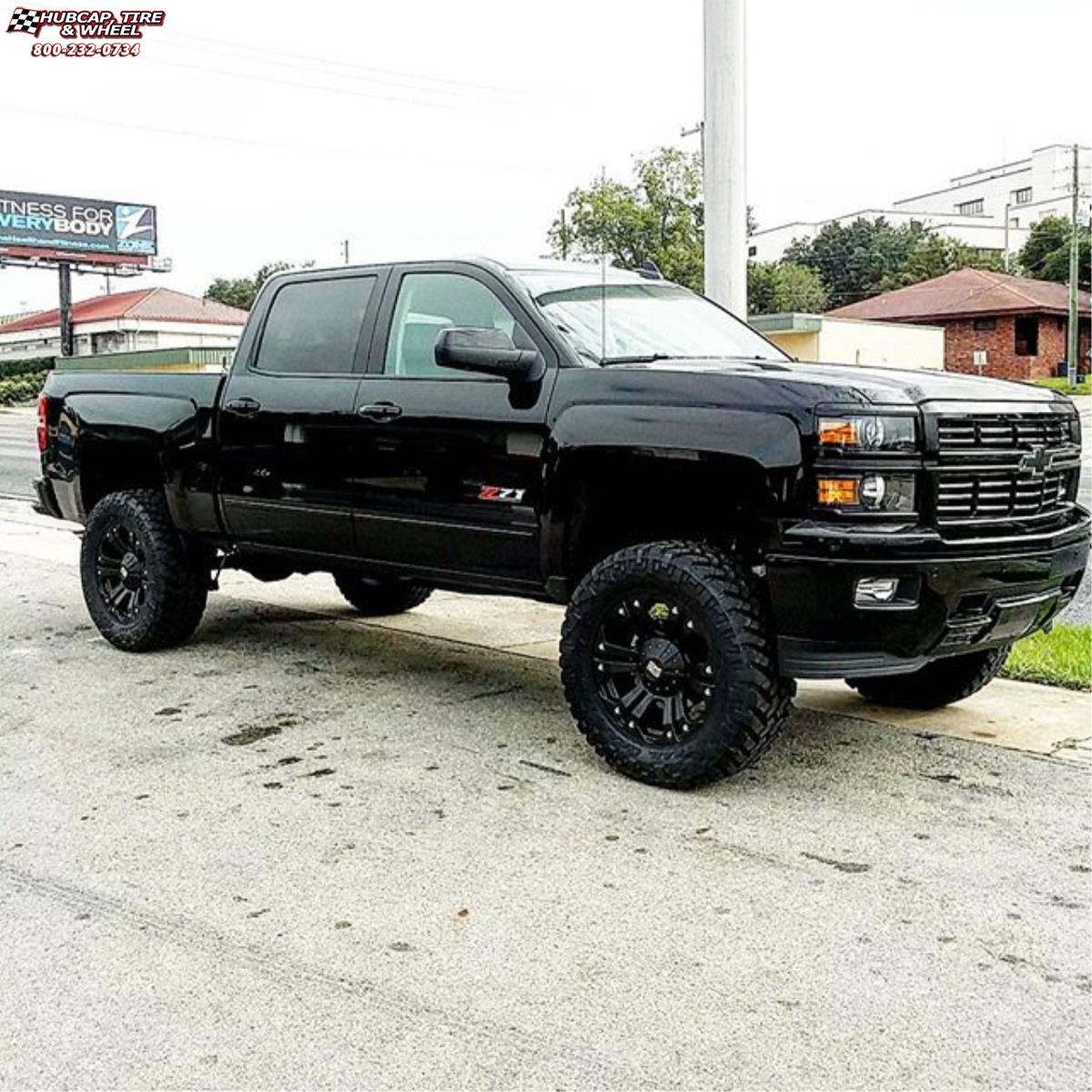 vehicle gallery/chevrolet silverado 1500 xd series xd778 monster x  Matte Black wheels and rims