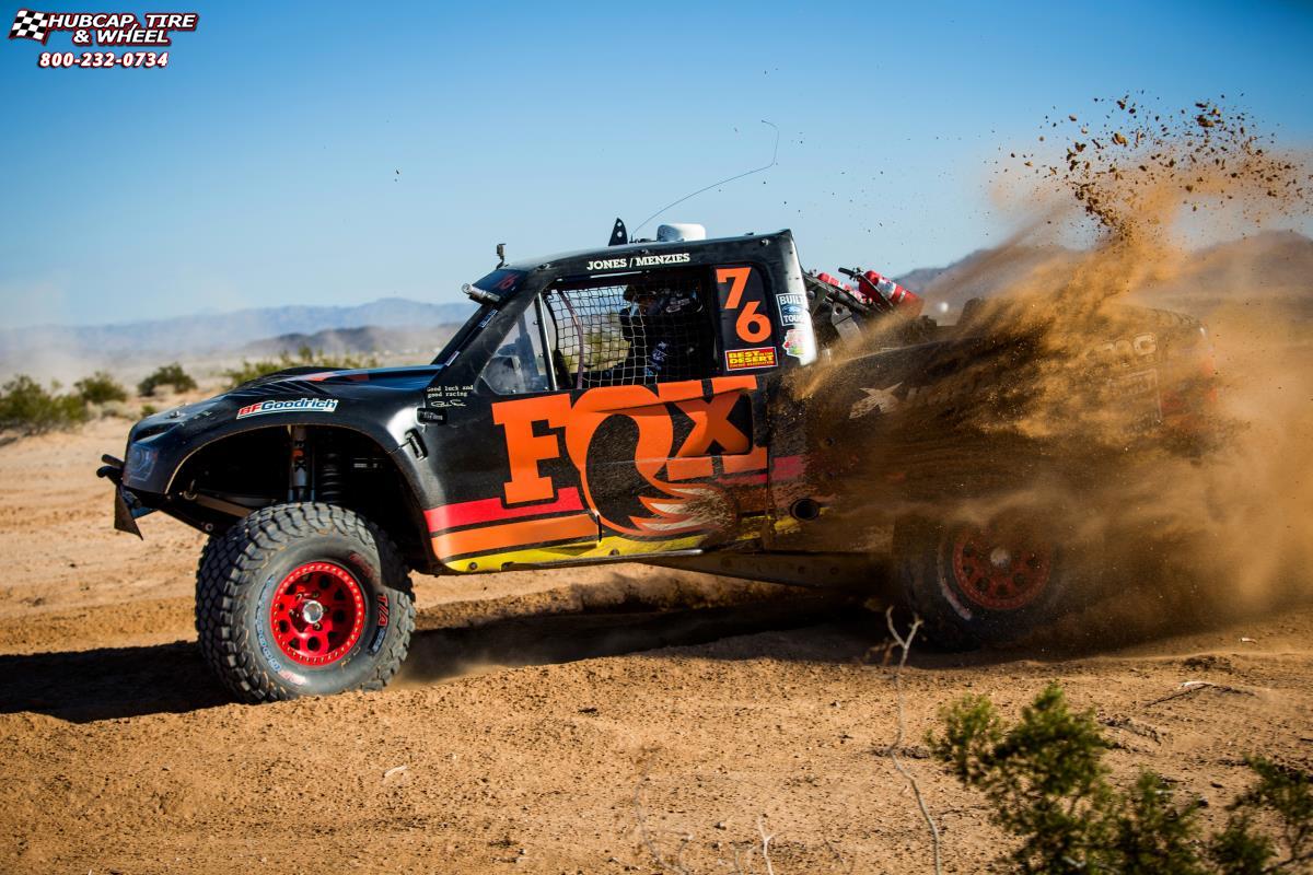 vehicle gallery/ford f 150 raptor xd series xd222 enduro beadlock x  Red wheels and rims