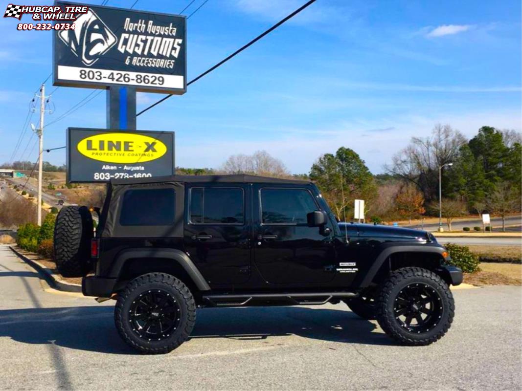 vehicle gallery/2011 jeep wrangler moto metal mo962  Gloss Black & Milled wheels and rims