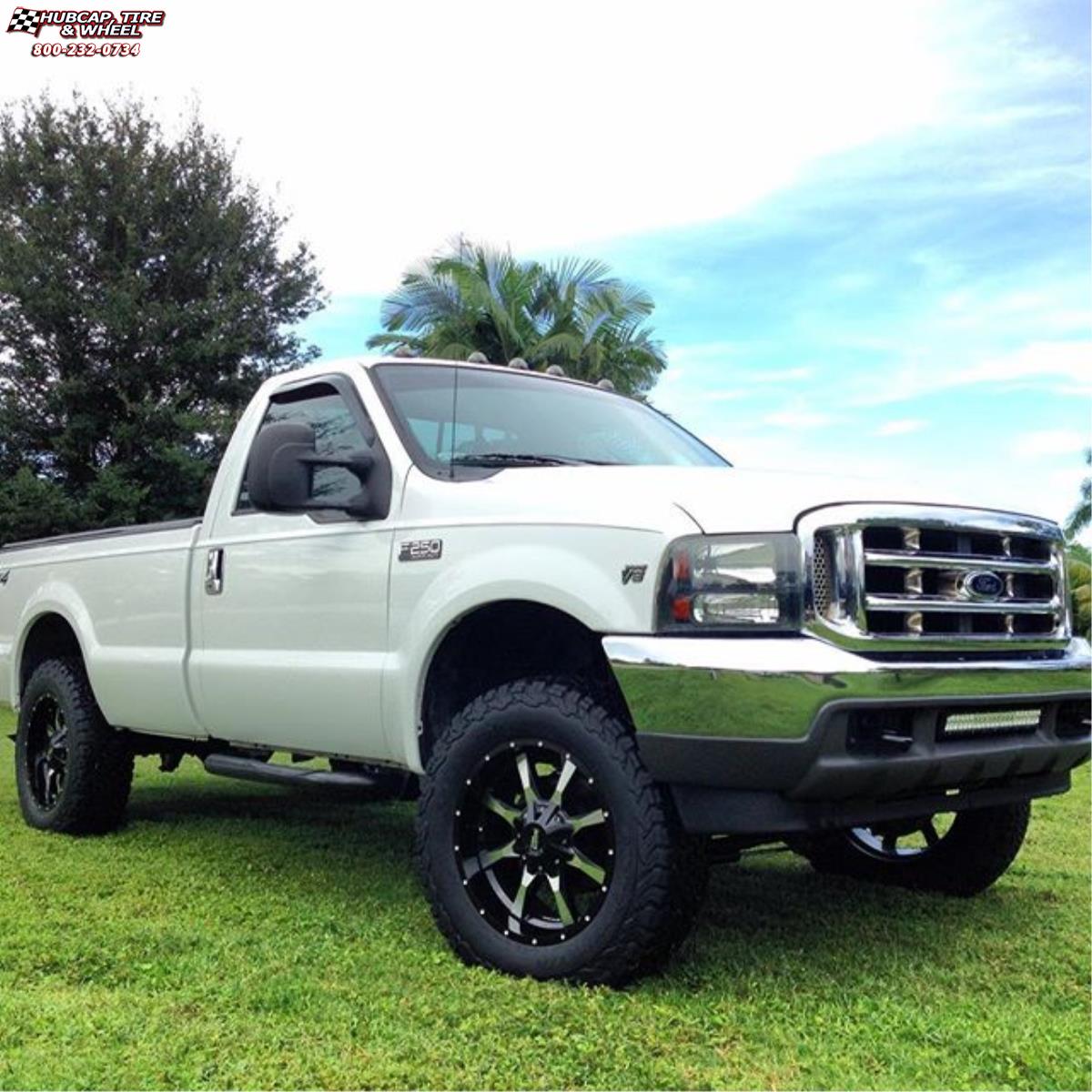 vehicle gallery/ford f 250 moto metal mo970  Gloss Black Machined Face wheels and rims