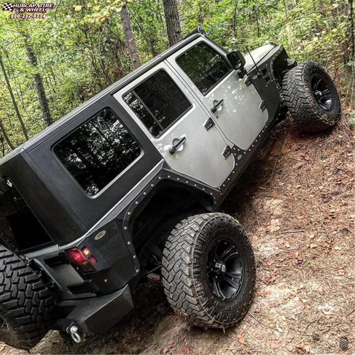 vehicle gallery/jeep wrangler xd series xd801 crank  Matte Black Machined wheels and rims