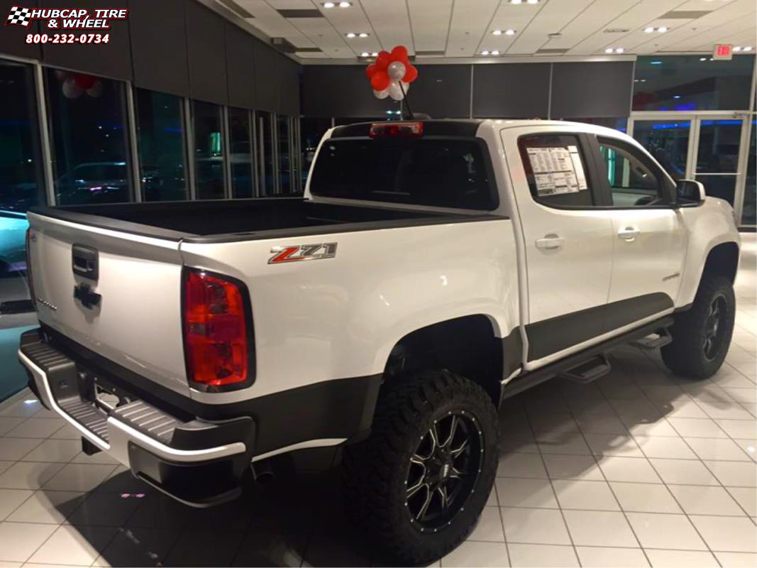 vehicle gallery/2016 chevrolet colorado moto metal mo970  Satin Black Milled wheels and rims